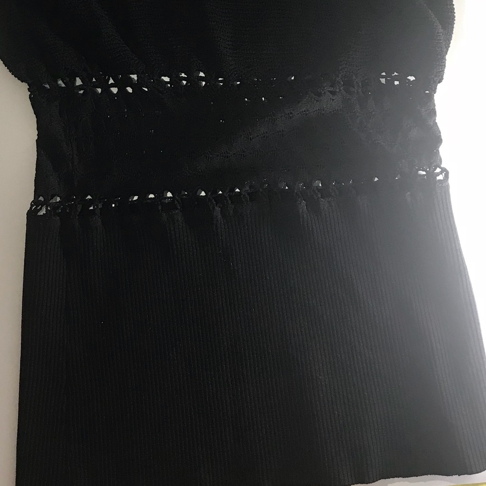 Ruffled Top With Net Design Stretchy Material, Xl - image 5